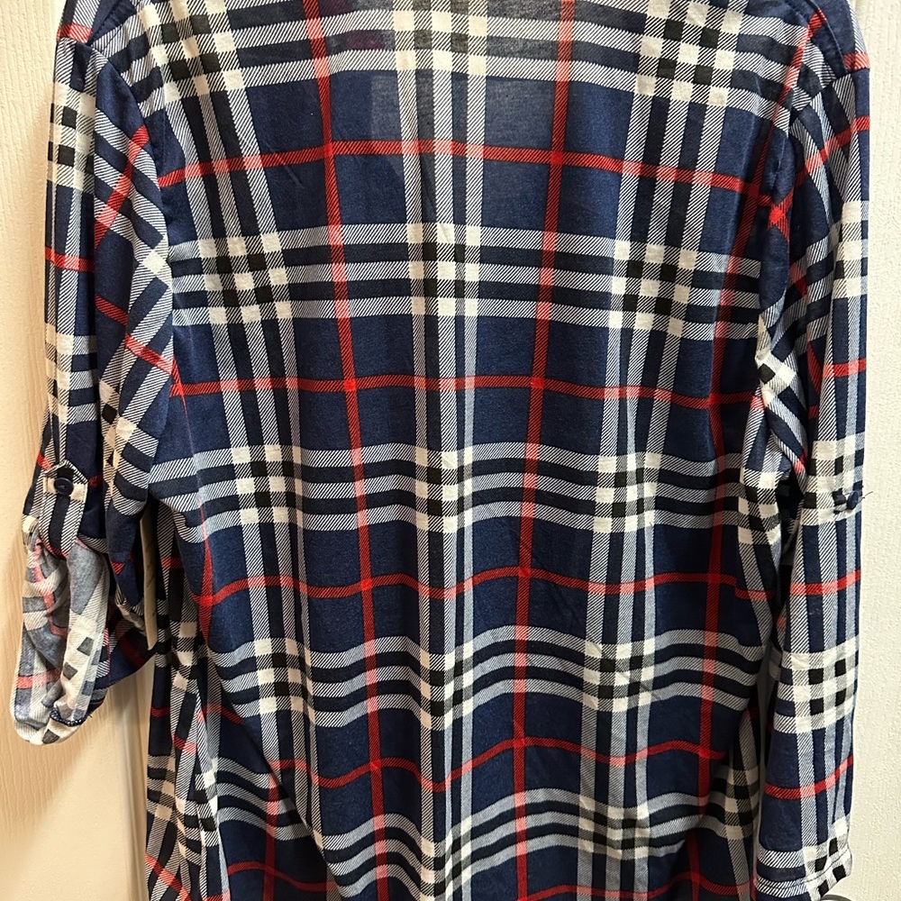 Eden & Olivia women's Plaid Button-Up Shirt size XL/ NWOT A113 - Picture 2 of 2